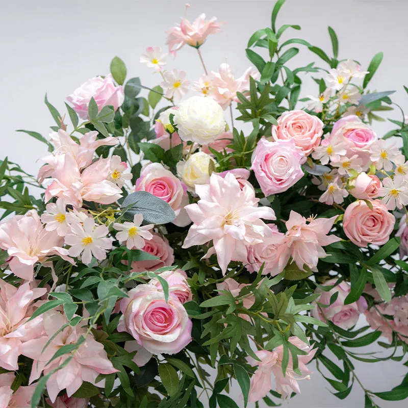 A7768 Luxury Outdoor Wedding Background Pink Flower Arrangement Row