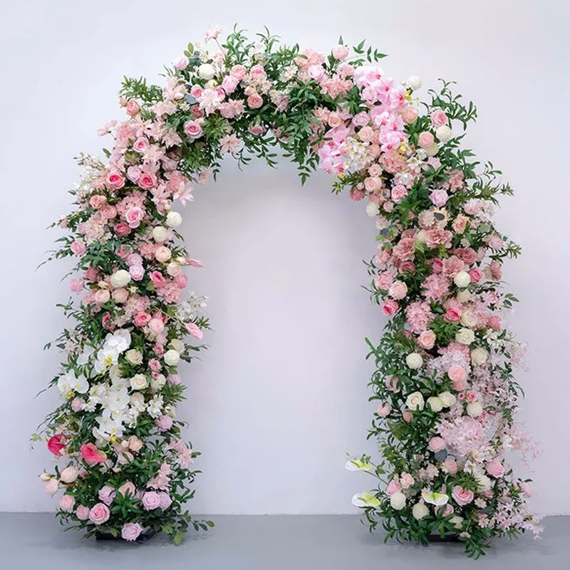 A7768 Luxury Outdoor Wedding Background Pink Flower Arrangement Row