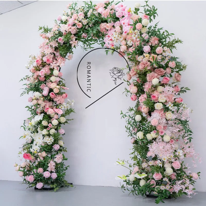 A7768 Luxury Outdoor Wedding Background Pink Flower Arrangement Row