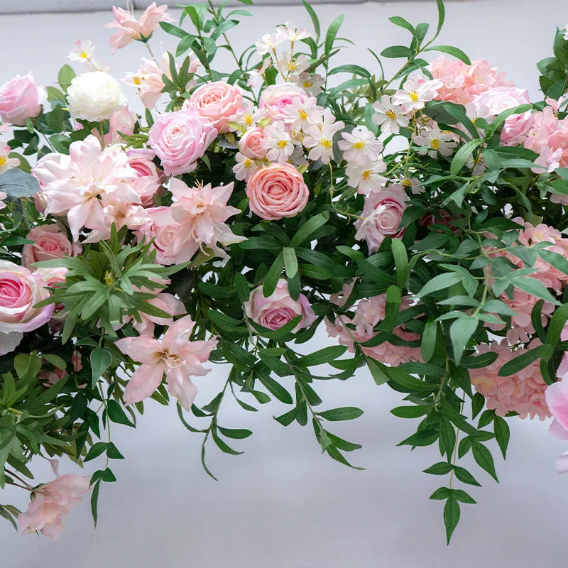 A7768 Luxury Outdoor Wedding Background Pink Flower Arrangement Row
