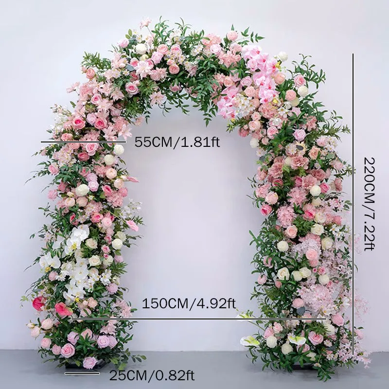 A7768 Luxury Outdoor Wedding Background Pink Flower Arrangement Row