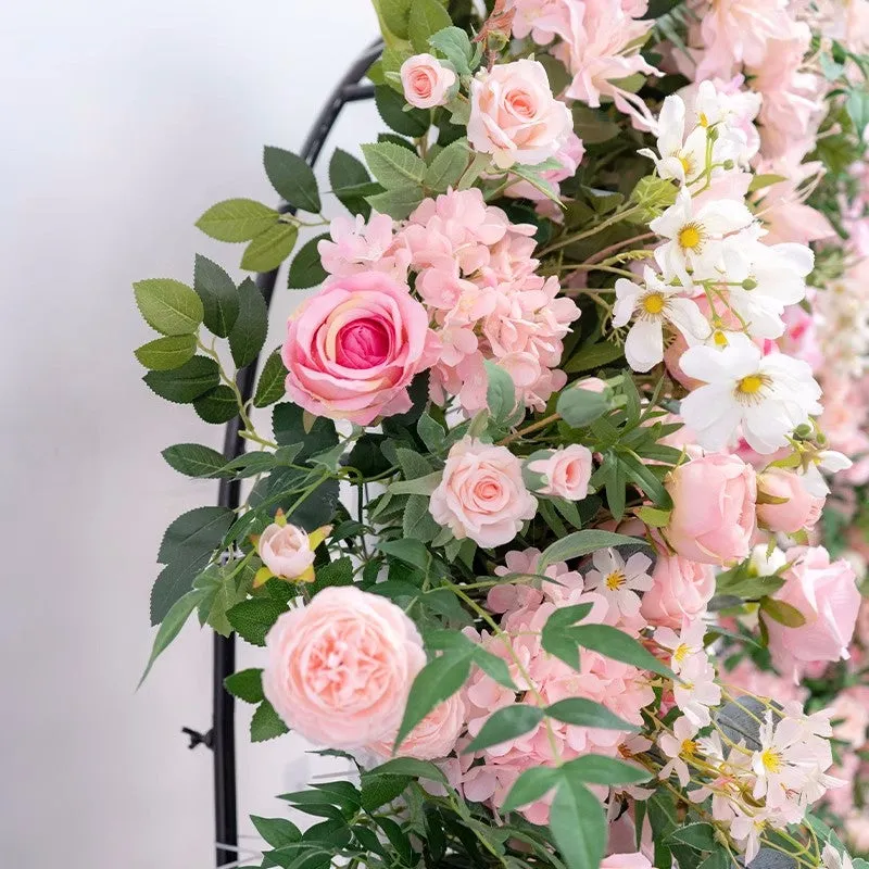 A7768 Luxury Outdoor Wedding Background Pink Flower Arrangement Row
