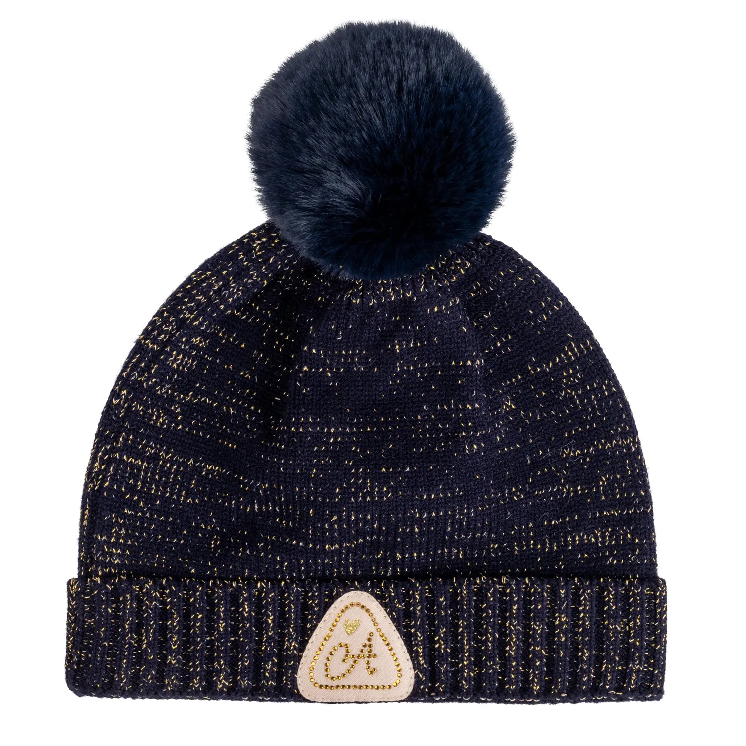 A'Dee -Rani  Knitted pom pom hat, navy