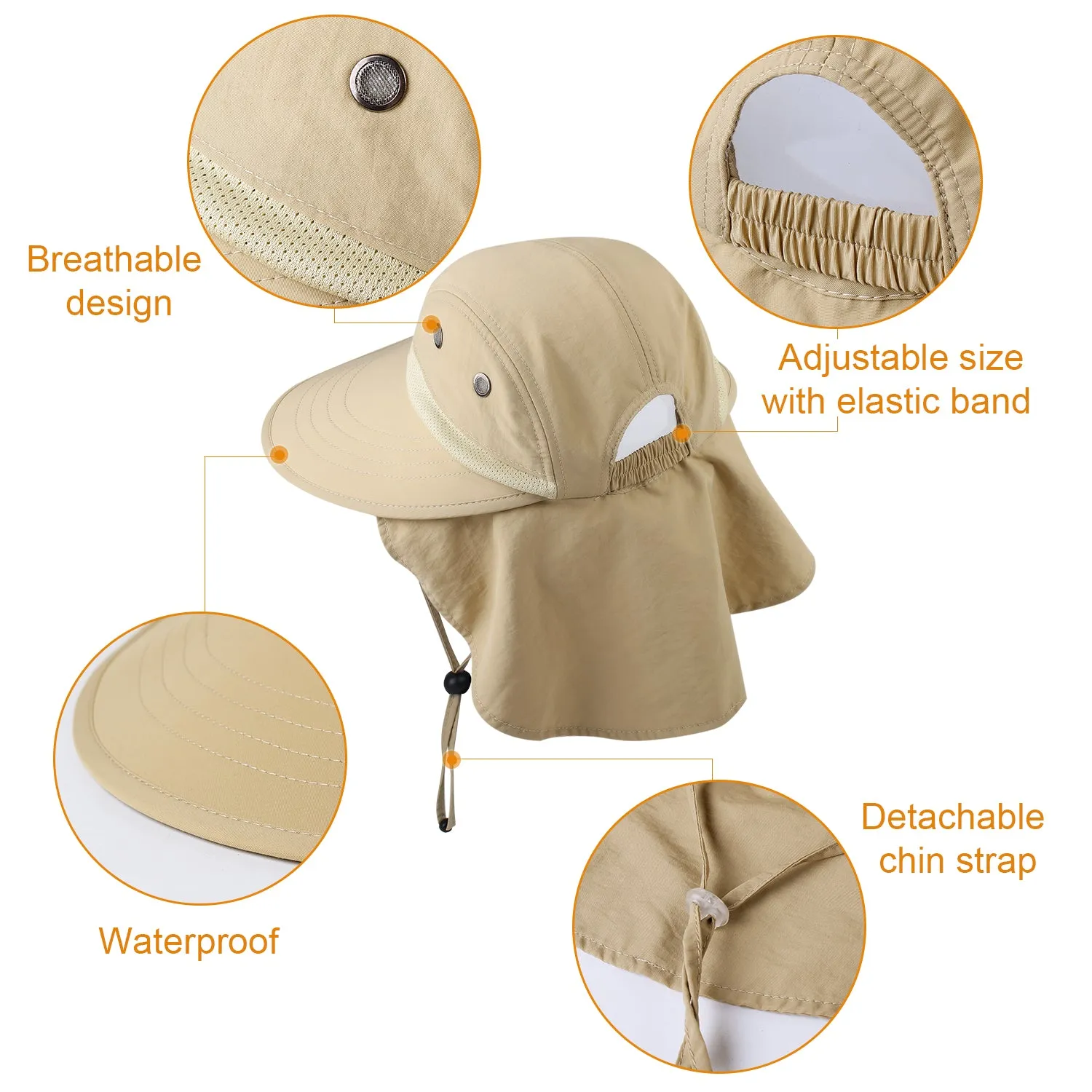 Camptrace Summer Ponytail Wide Brim Sun hat Outdoor Drop Shipping SH056