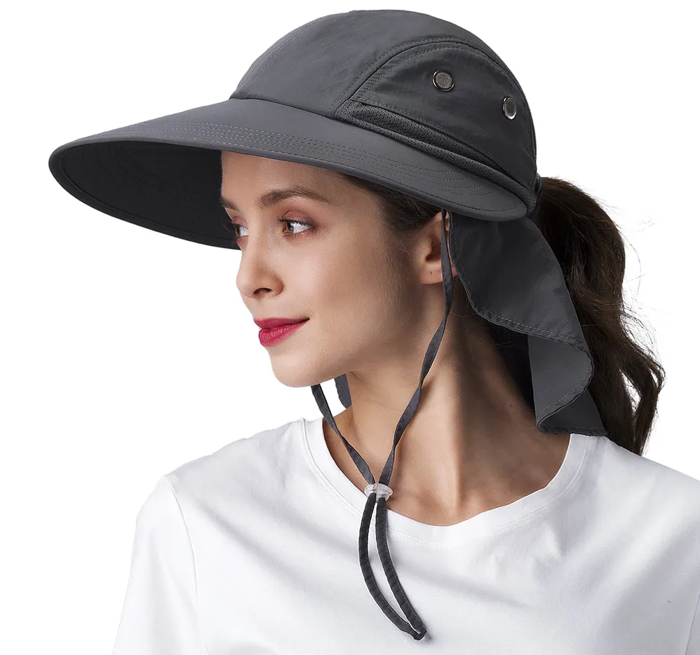 Camptrace Summer Ponytail Wide Brim Sun hat Outdoor Drop Shipping SH056