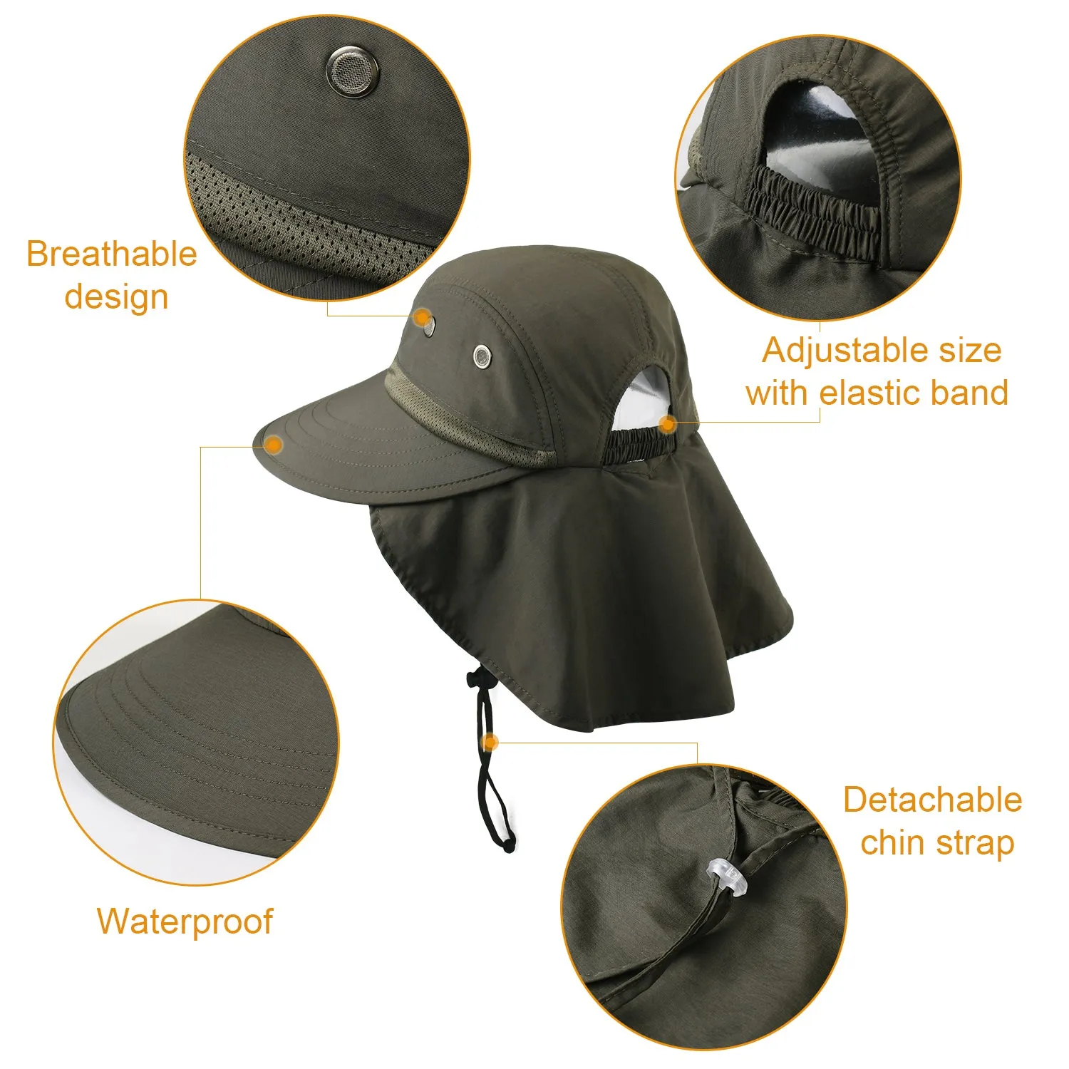 Camptrace Summer Ponytail Wide Brim Sun hat Outdoor Drop Shipping SH056