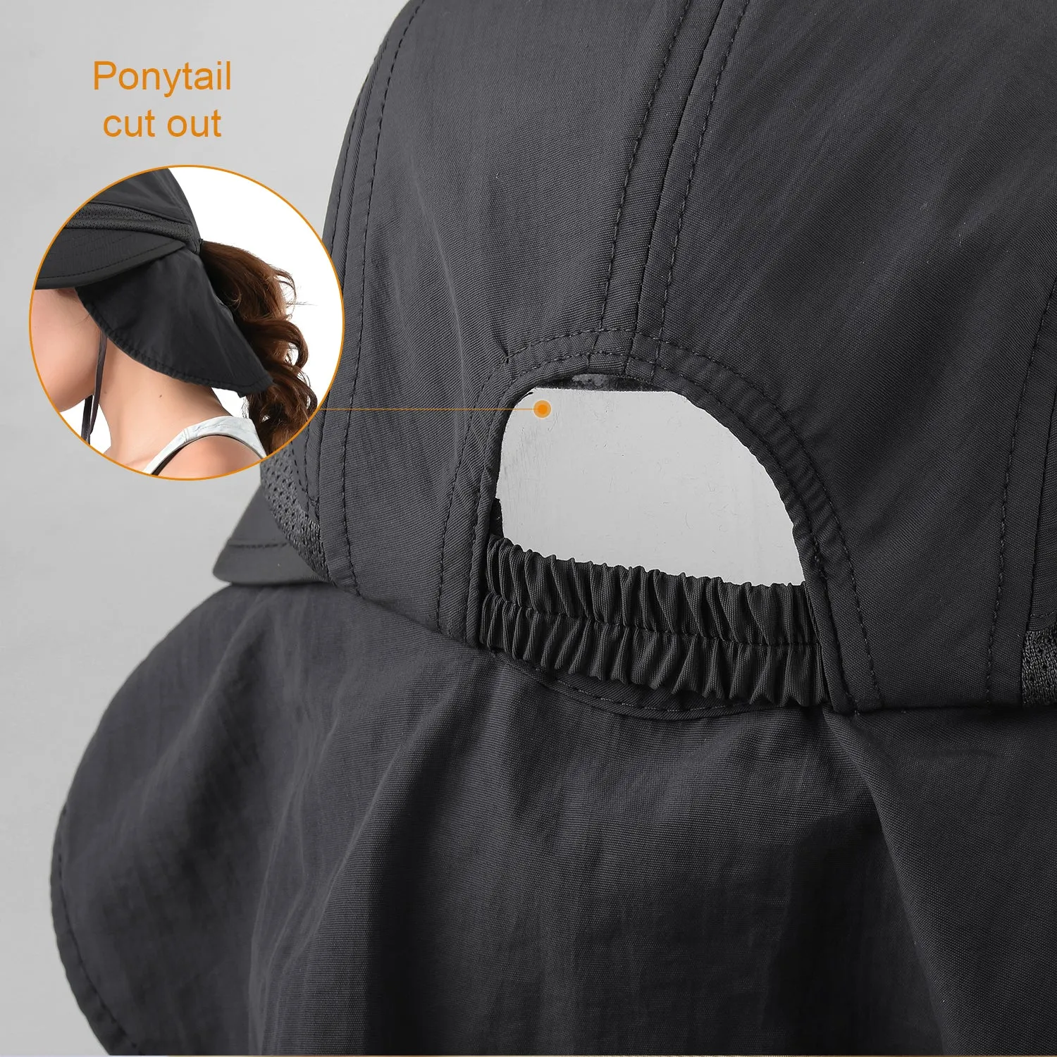 Camptrace Summer Ponytail Wide Brim Sun hat Outdoor Drop Shipping SH056
