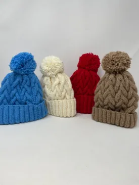 Child's Small Acrylic Pom Pom Hat in Assorted Colors