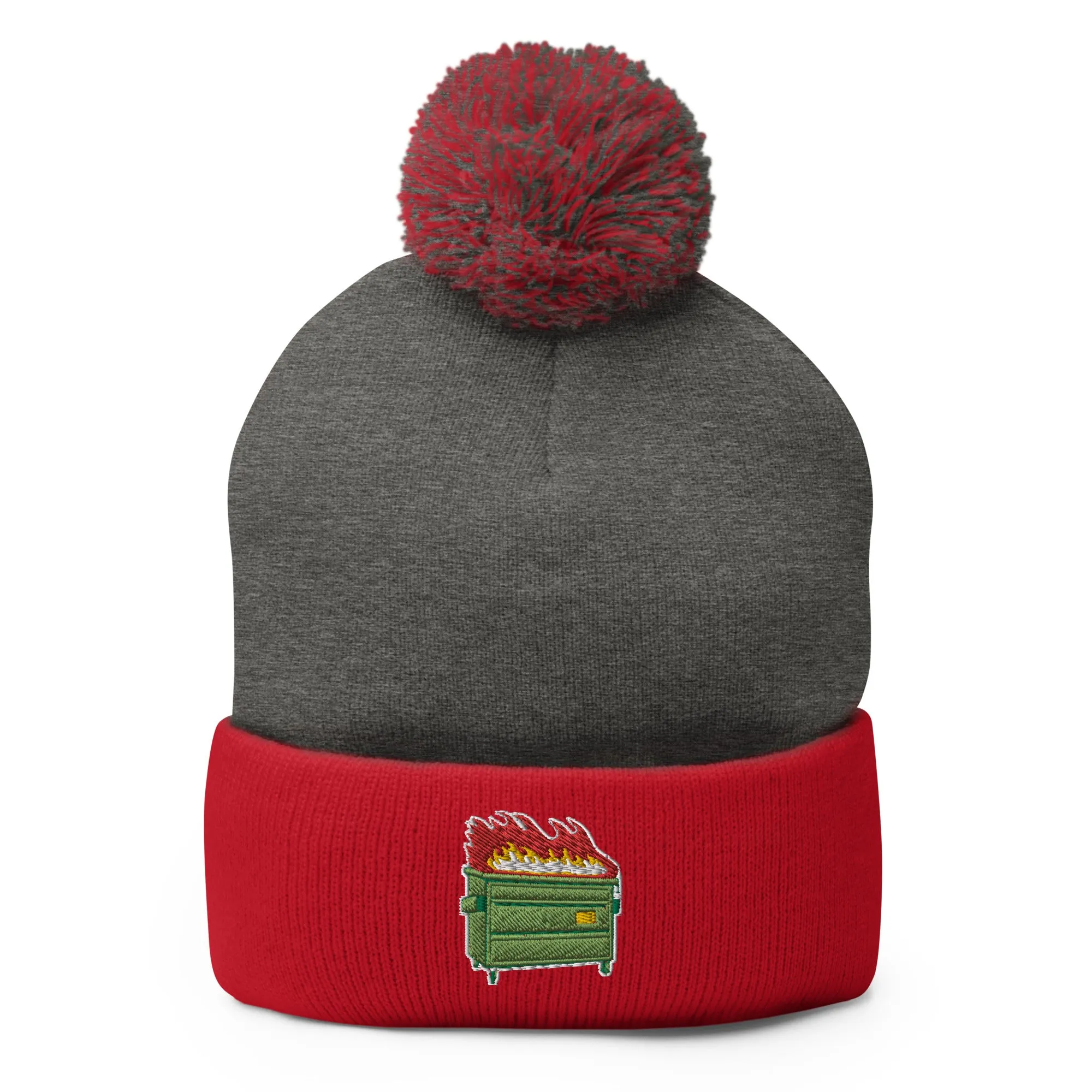 Dumpster Fire Pom-Pom Beanie