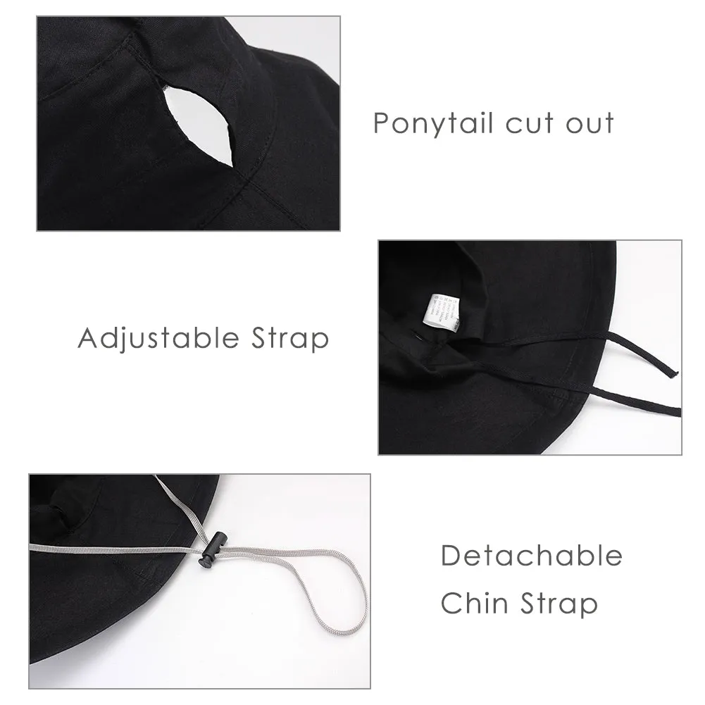 FURTALK Women Ponytail Beach Bucket Sun Hats  Drop Shipping SH045