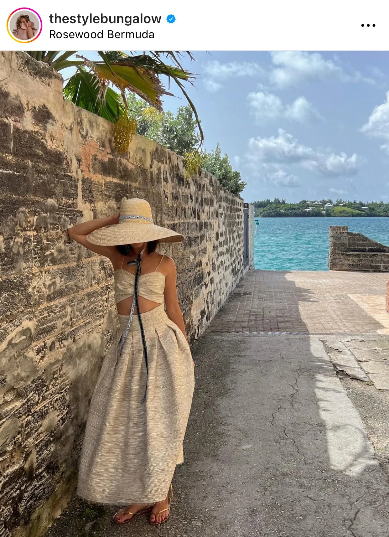 Geranium Sun Hat with Vintage Juniper Ribbon - Benefitting Bermuda National Trust