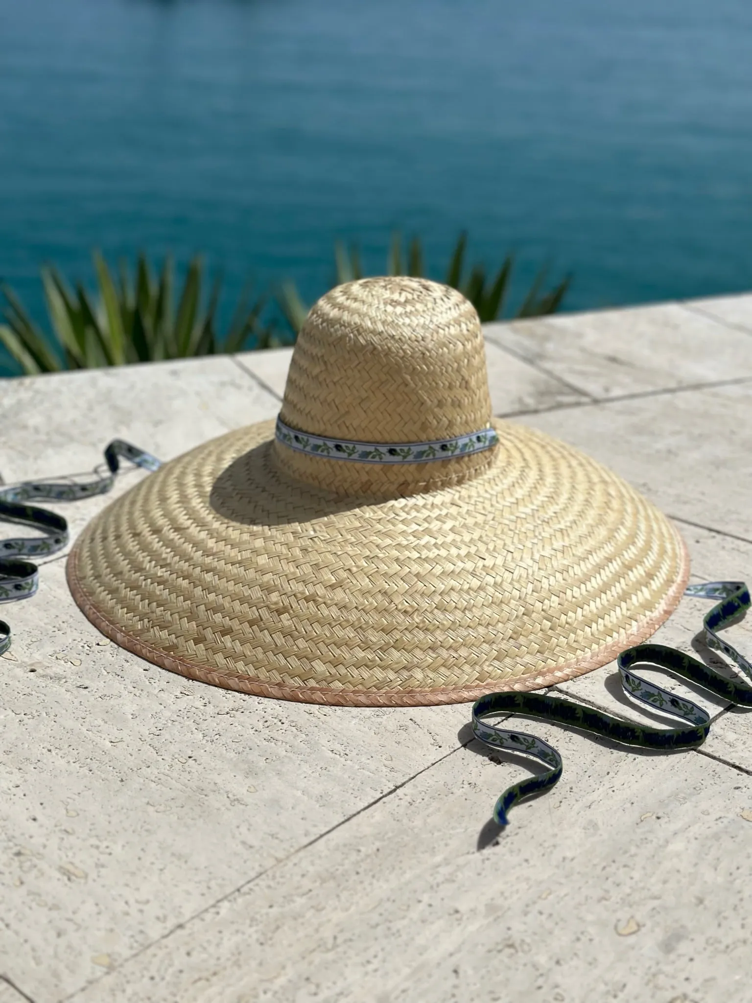Geranium Sun Hat with Vintage Juniper Ribbon - Benefitting Bermuda National Trust