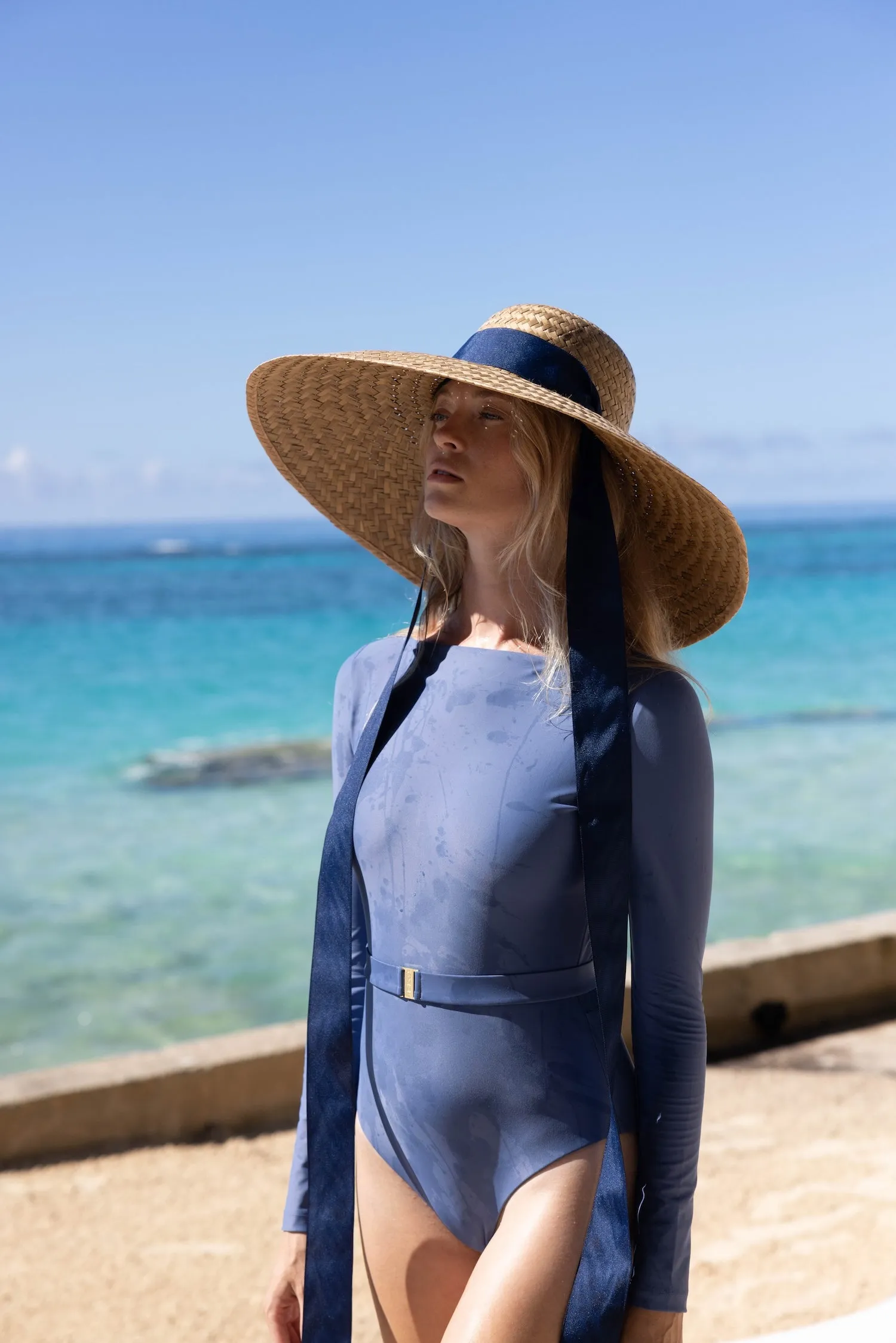 Geranium Sun Hat with Vintage Juniper Ribbon - Benefitting Bermuda National Trust