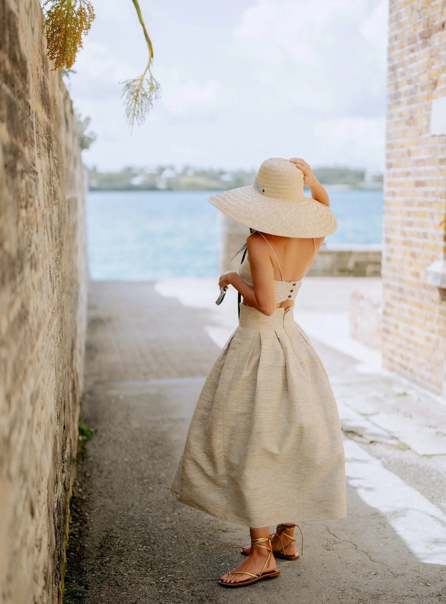 Geranium Sun Hat with Vintage Juniper Ribbon - Benefitting Bermuda National Trust