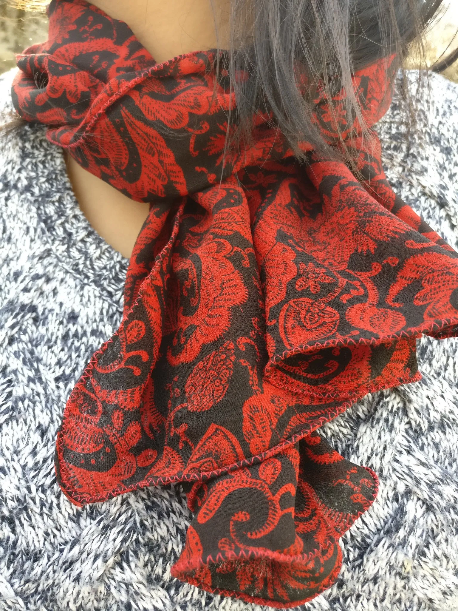 Ladies Crepe Silk Neck Scarves