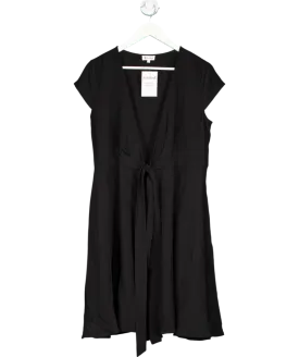 LilySilk Black Mulberry Silk Wrap Dress UK 8