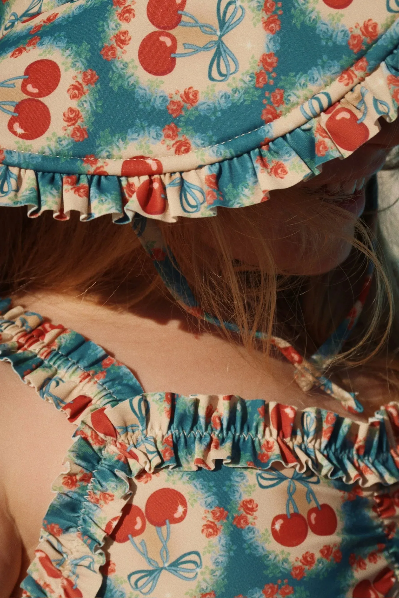 Maya Swim Hat in Cherry Bow Blue