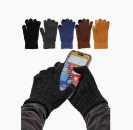 Mens Cable Knitted Touchscreen Gloves
