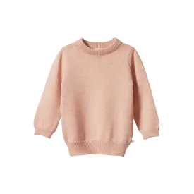 Nature Baby Merino Knit Pullover - Rose Dust