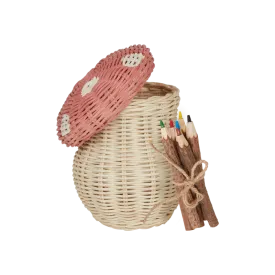 Olli Ella Porcini Basket - Musk/Straw