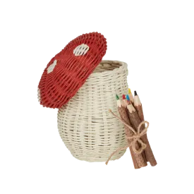 Olli Ella Porcini Basket - Red/Chalk
