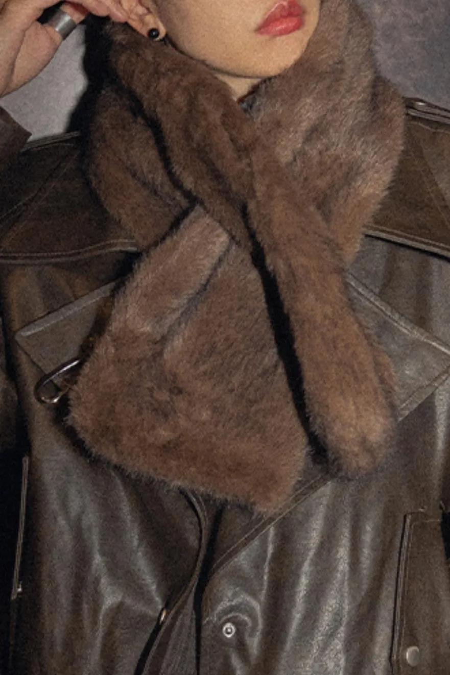 Plush Faux Fur Muffler Scarf