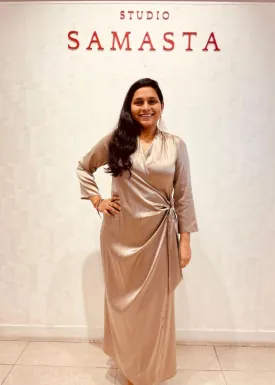 Raw silk Wrap Dress