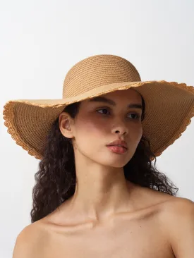 Scalloped Edge Straw Hat Scalloped Edge Straw Hat