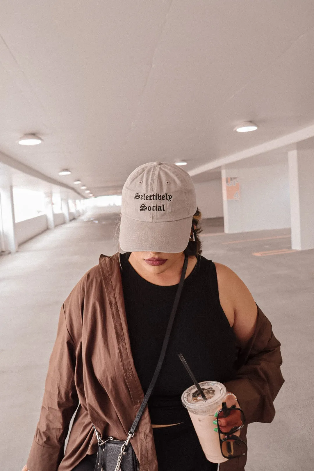 selectively social embroidered cap