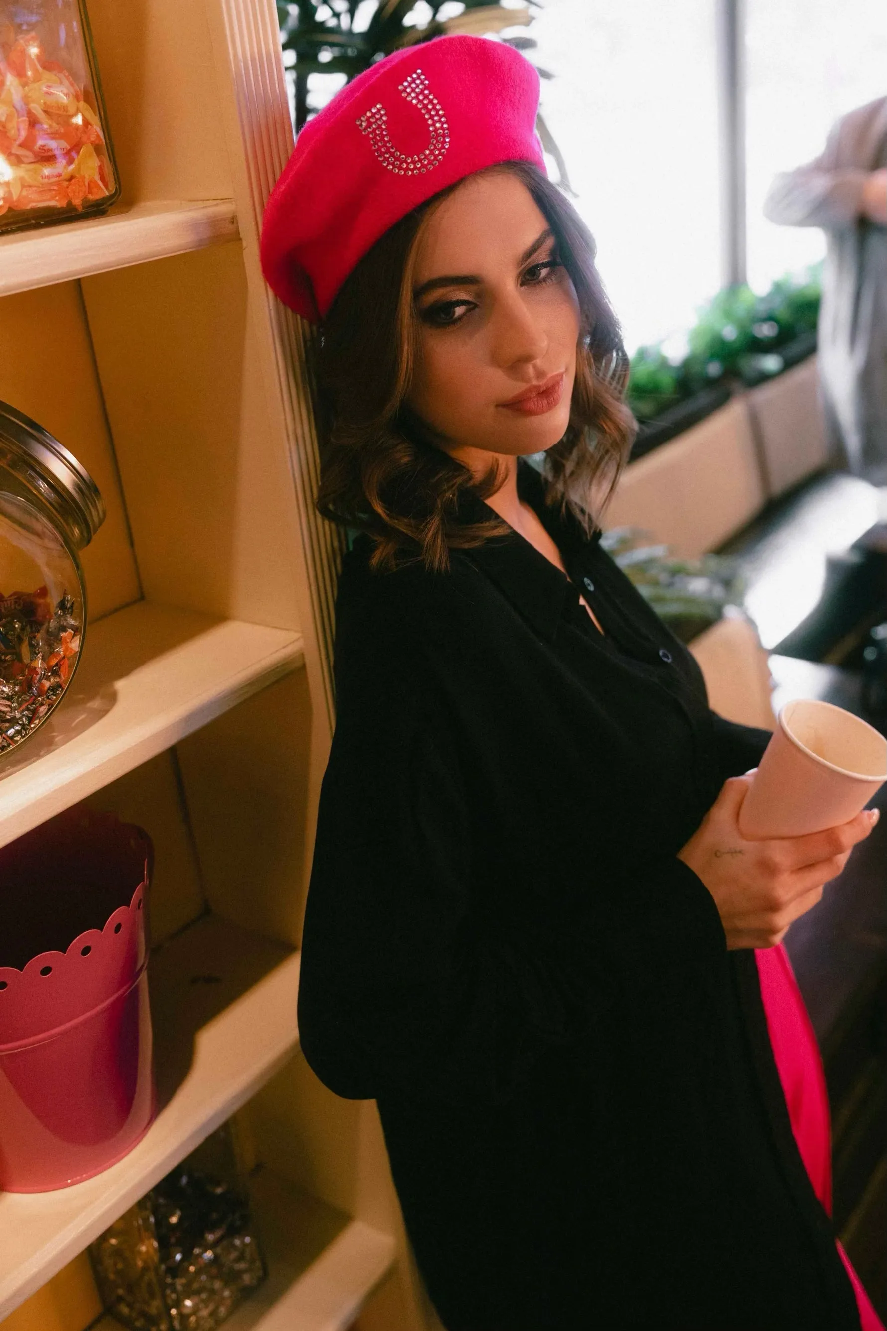 The Texas Beret in Hot Pink