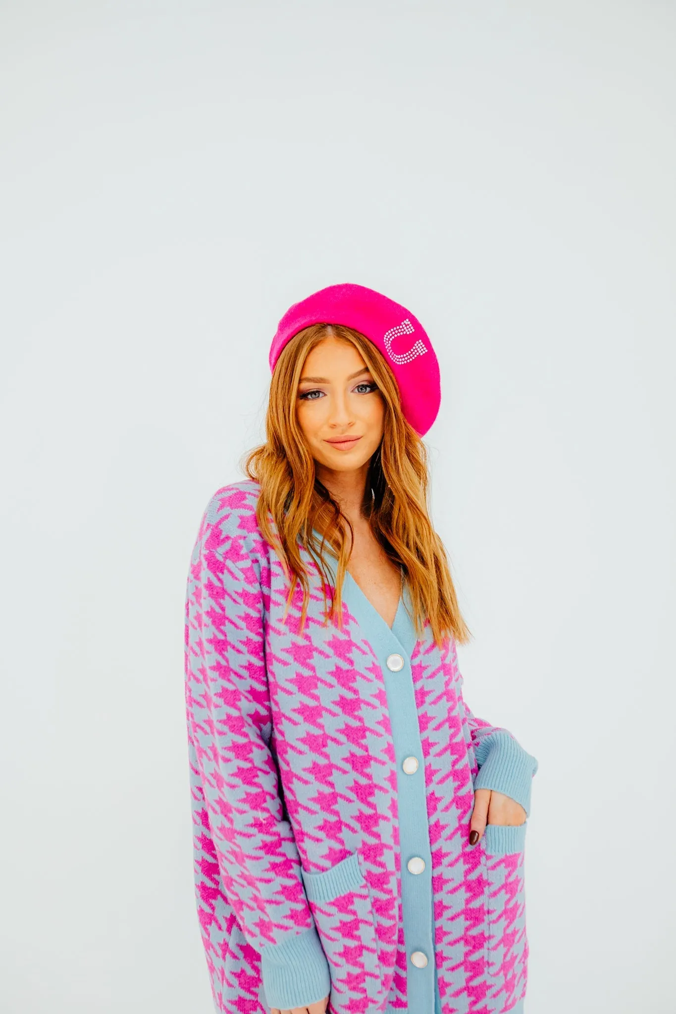 The Texas Beret in Hot Pink