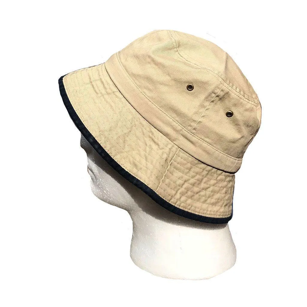 Washed Cotton Bucket Hats Caps With Trim Two Tone Fishermans Beach Hat Unisex