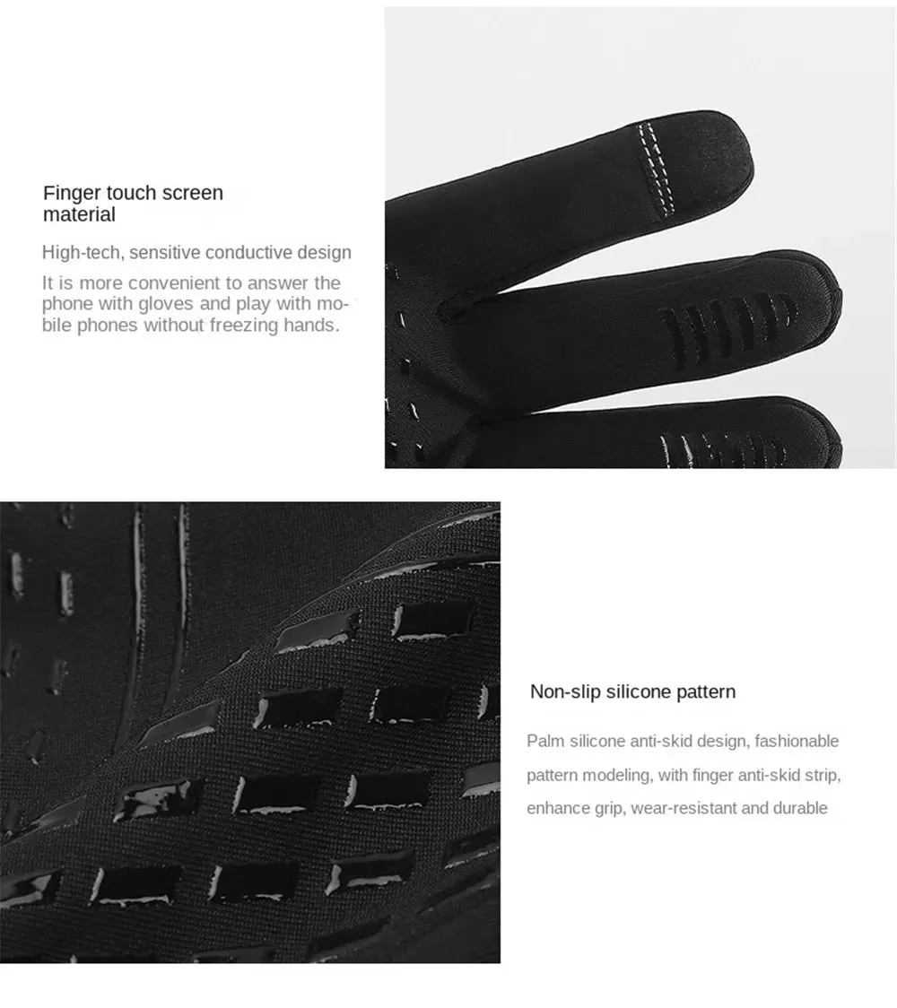 Winter Men Women Gloves Touch Cold Waterproof Motorcycle Cycle Gloves Male Outdoor Sports Warm Thermal Fleece Running Ski Gloves