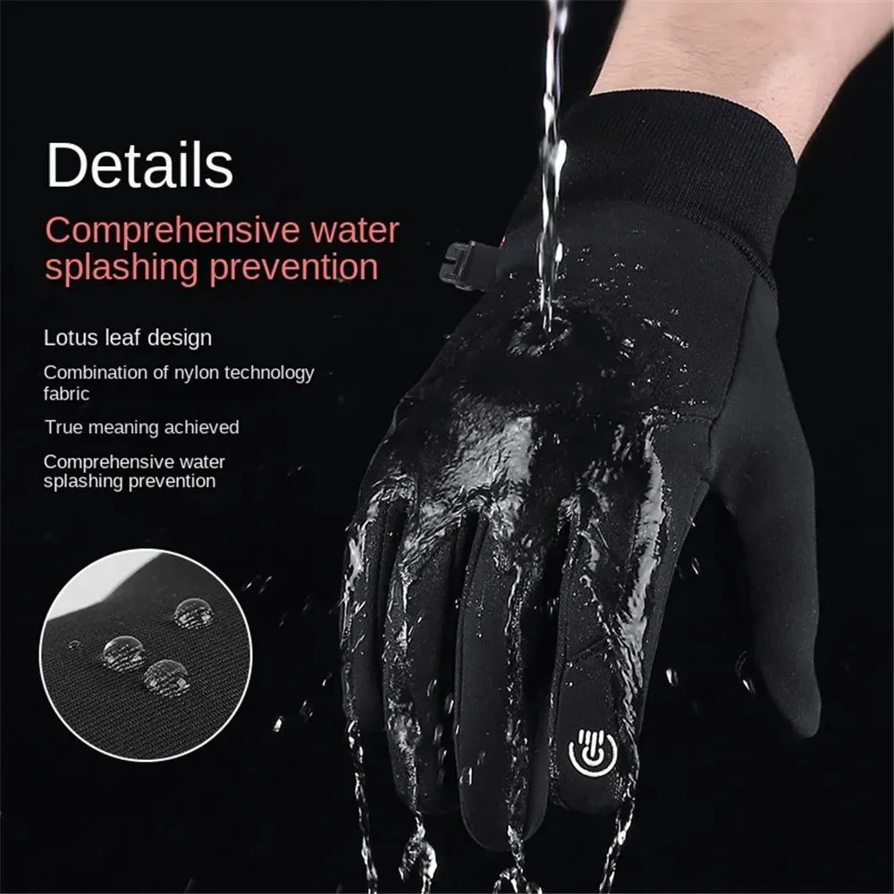 Winter Men Women Gloves Touch Cold Waterproof Motorcycle Cycle Gloves Male Outdoor Sports Warm Thermal Fleece Running Ski Gloves